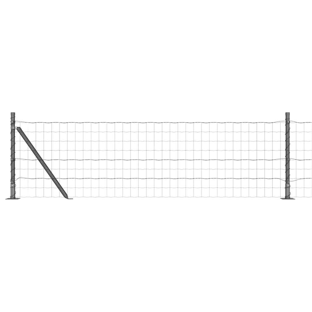 Vidaxl-Zaun mit Pfosten grau 0,4 x 10 m aus Stahl und PVC