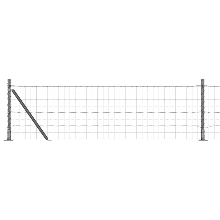 Vidaxl-Zaun mit Pfosten grau 0,6 x 10 m aus Stahl und PVC