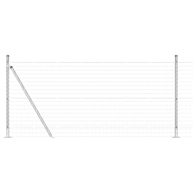 Vidaxxl Zaun mit Pfosten Silber 1 x 10 m Stahl
