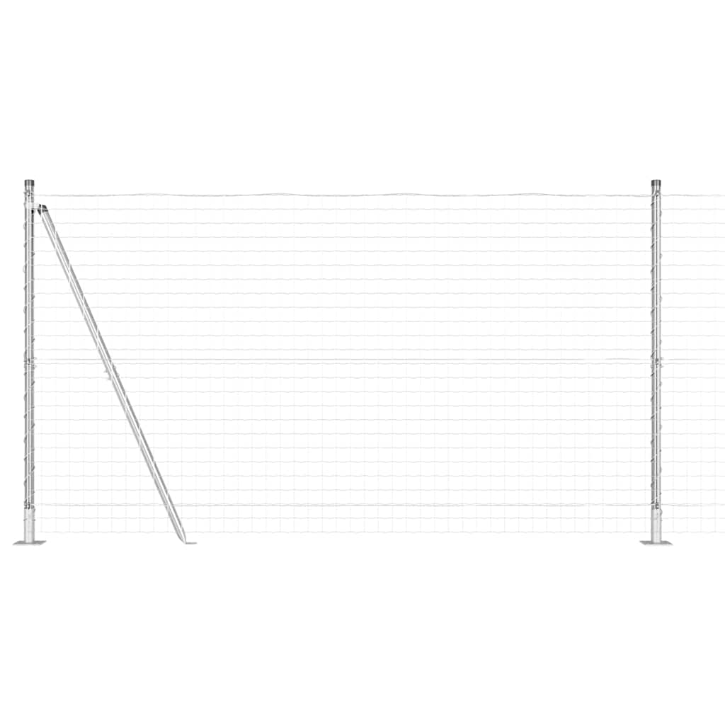 Vidaxxl Zaun mit Pfosten Silber 1,2 x 10 m Stahl