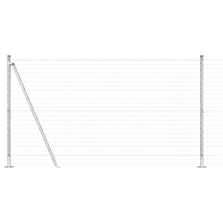 Vidaxxl Zaun mit Pfosten Silber 1,2 x 10 m Stahl
