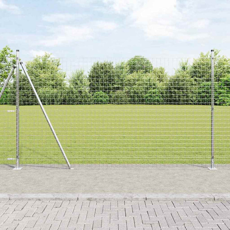 Vidaxxl Zaun mit Pfosten Silber 1,4 x 10 m Stahl
