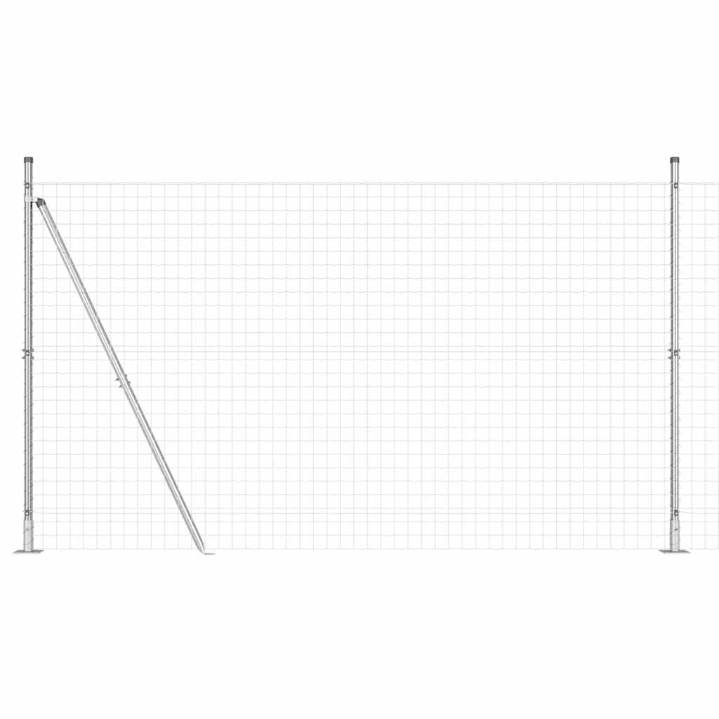 Vidaxxl Zaun mit Pfosten Silber 1,4 x 10 m Stahl