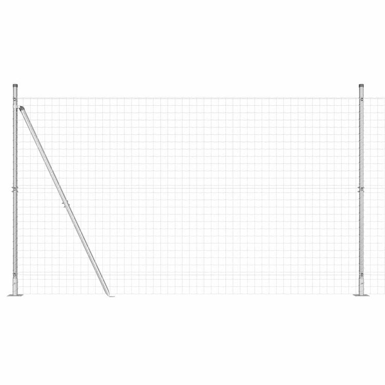 Vidaxxl Zaun mit Pfosten Silber 1,4 x 10 m Stahl