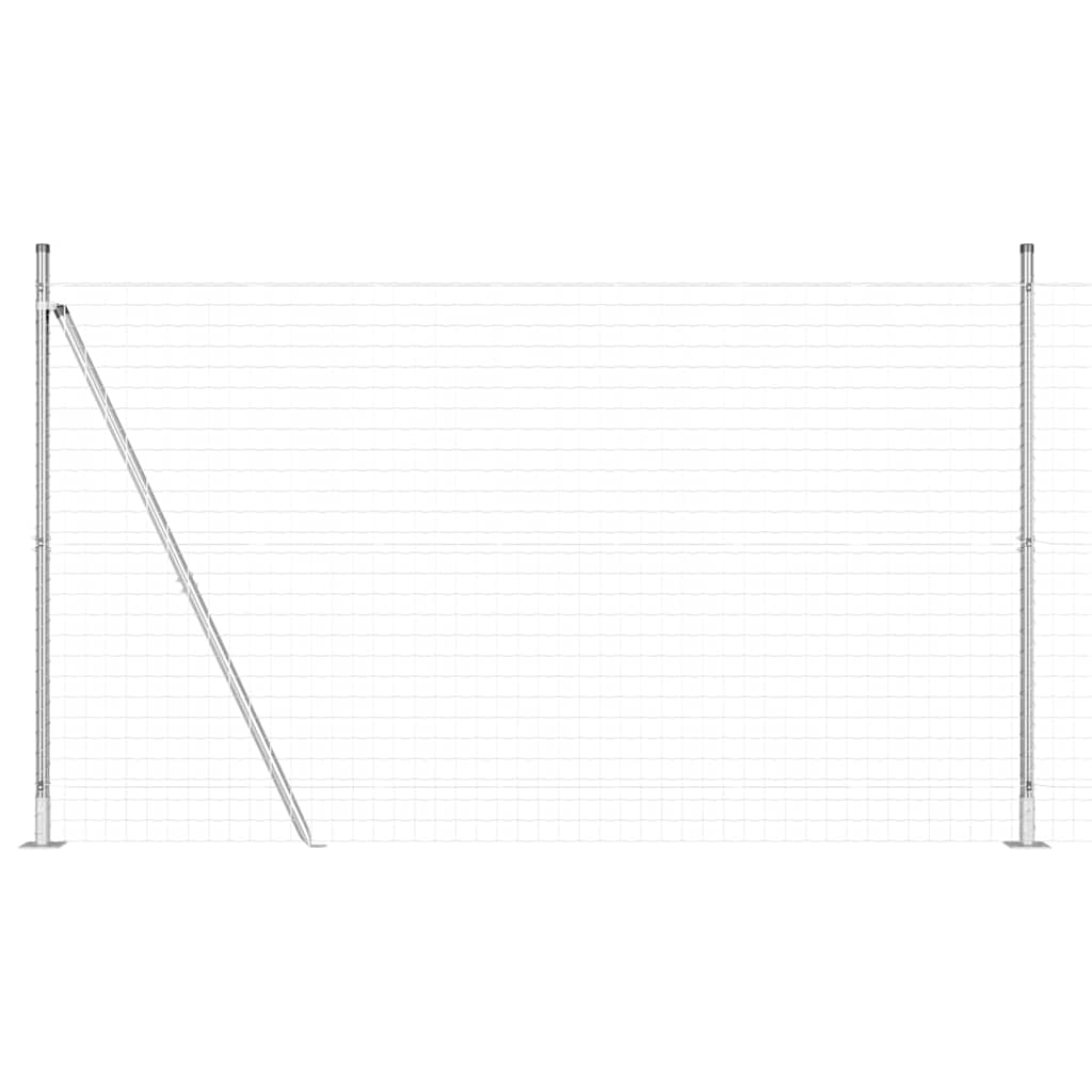 Vidaxl Zaun mit Pfosten Silber 1,5 x 10 m Stahl