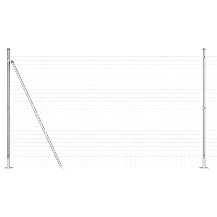 Vidaxl Zaun mit Pfosten Silber 1,5 x 10 m Stahl