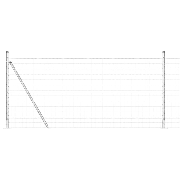 Vidaxxl Zaun mit Pfosten Silber 1 x 10 m Stahl