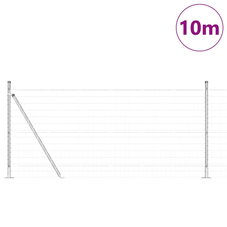 Vidaxxl Zaun mit Pfosten Silber 1 x 10 m Stahl