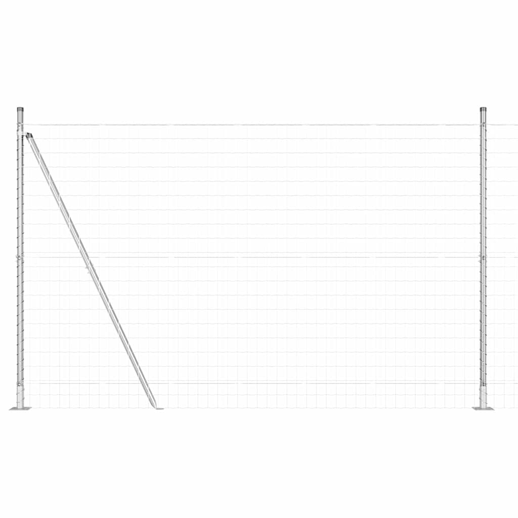 Vidaxxl Zaun mit Pfosten Silber 1,4 x 10 m Stahl
