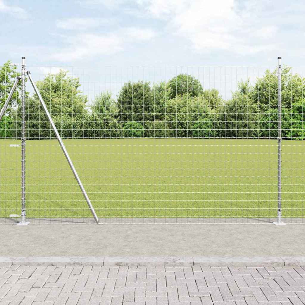 Vidaxl Zaun mit Pfosten Silber 1,5 x 10 m Stahl