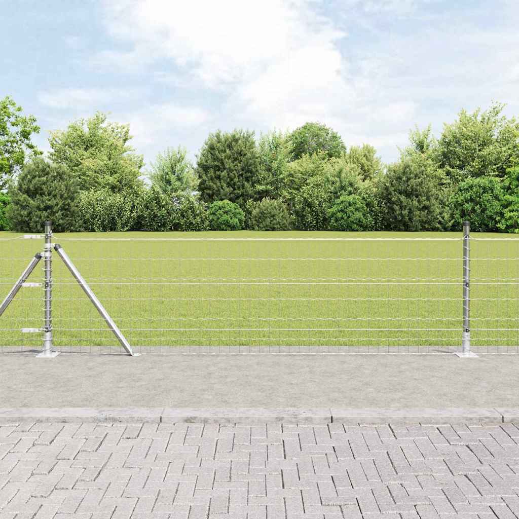 Vidaxxl Zaun mit Pfosten Silber 0,6 x 10 m Stahl