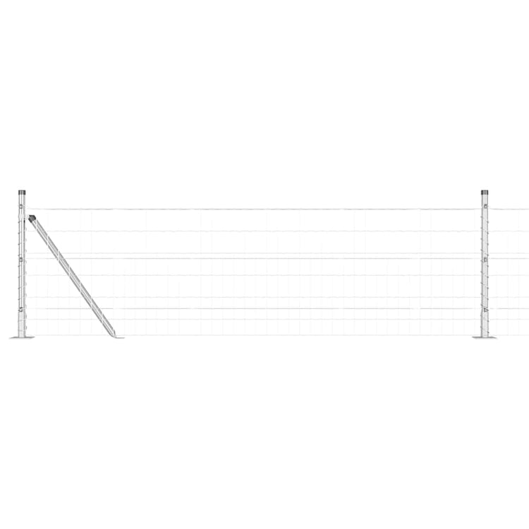 Vidaxxl Zaun mit Pfosten Silber 0,6 x 10 m Stahl