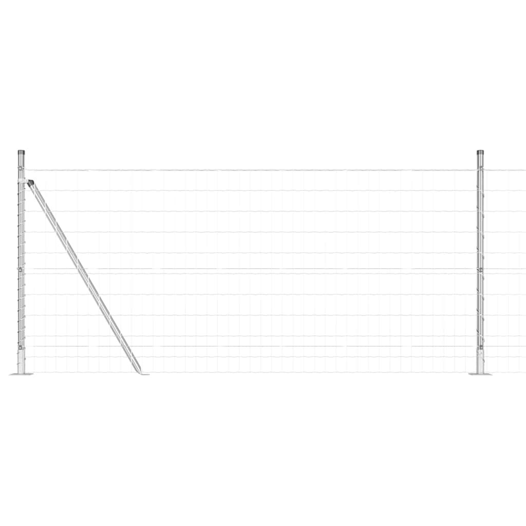 Vidaxxl Zaun mit Pfosten Silber 0,8 x 10 m Stahl