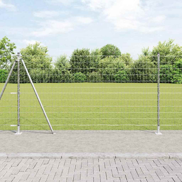 Vidaxxl Zaun mit Pfosten Silber 1,2 x 10 m Stahl