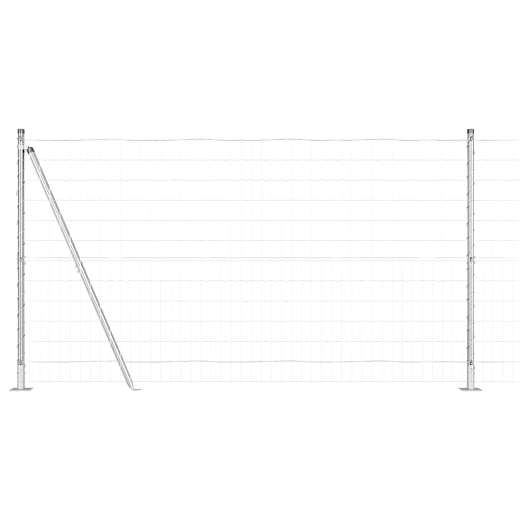 Vidaxxl Zaun mit Pfosten Silber 1,2 x 10 m Stahl