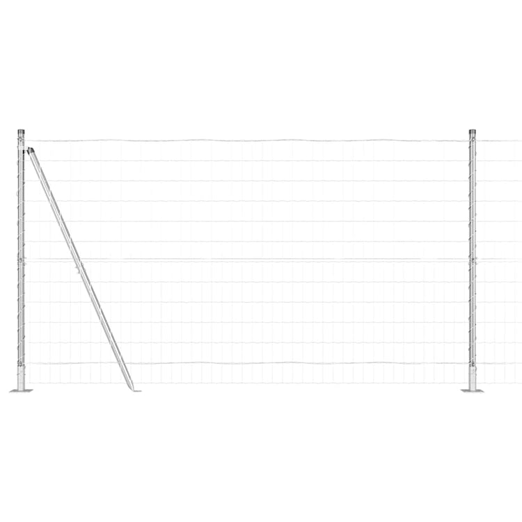 Vidaxxl Zaun mit Pfosten Silber 1,2 x 10 m Stahl