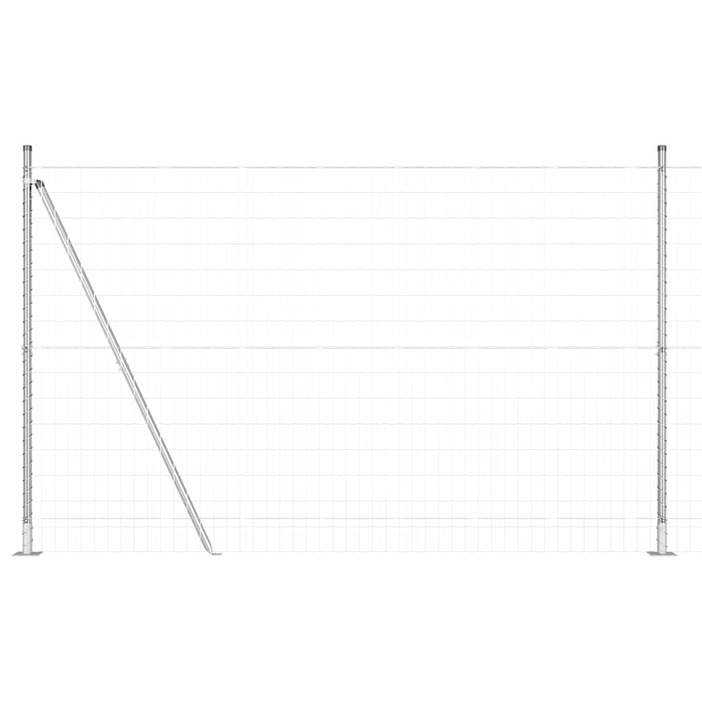 Vidaxl Zaun mit Pfosten Silber 1,5 x 10 m Stahl