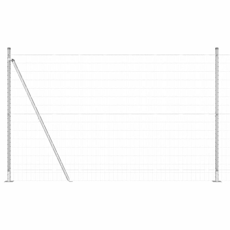 Vidaxl Zaun mit Pfosten Silber 1,5 x 10 m Stahl