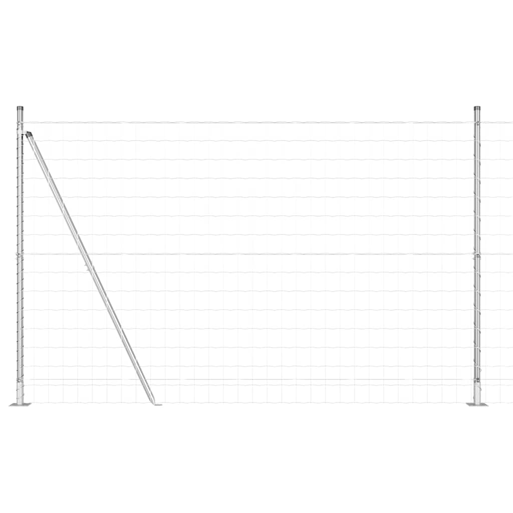 Vidaxxl Zaun mit Pfosten Silber 1,6 x 10 m Stahl