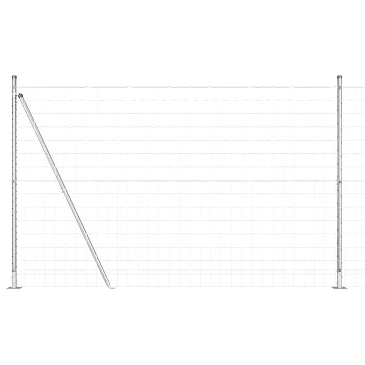 Vidaxxl Zaun mit Pfosten Silber 1,6 x 10 m Stahl