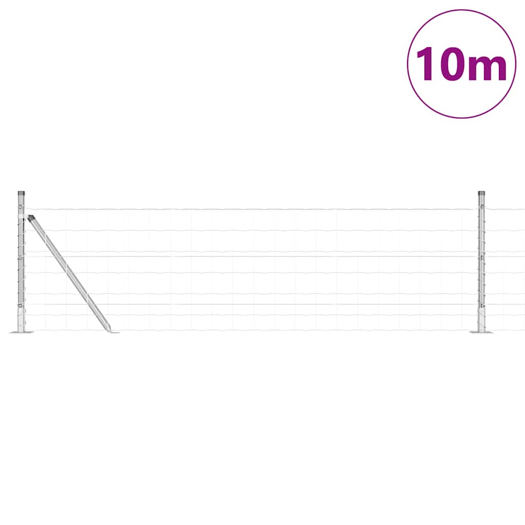 Vidaxxl Zaun mit Pfosten Silber 0,4 x 10 m Stahl