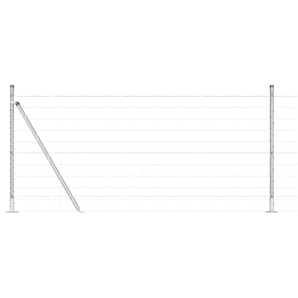 Vidaxxl Zaun mit Pfosten Silber 1 x 10 m Stahl