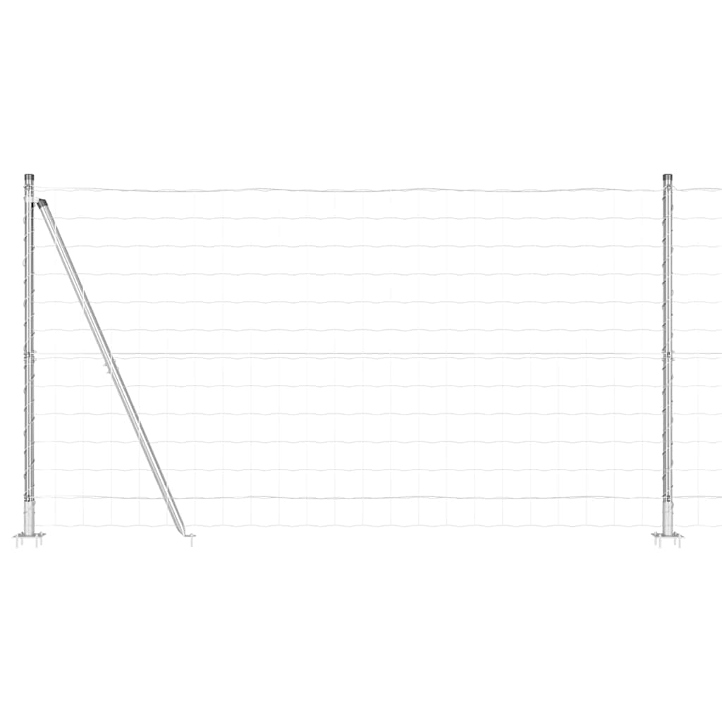 Vidaxxl Zaun mit Pfosten Silber 1,2 x 10 m Stahl