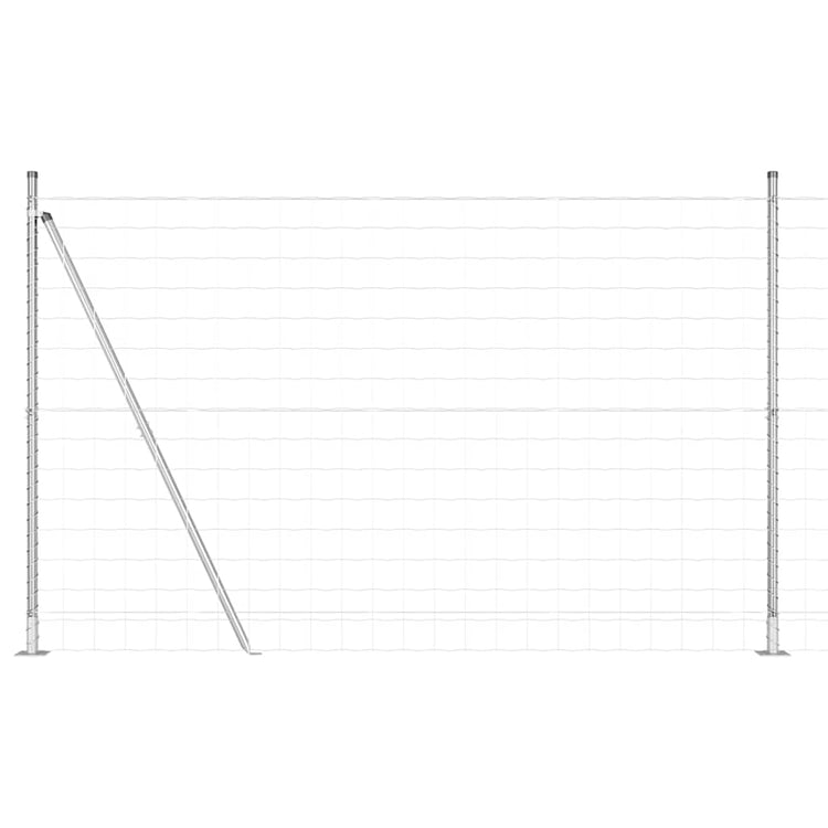 Vidaxxl Zaun mit Pfosten Silber 1,4 x 10 m Stahl