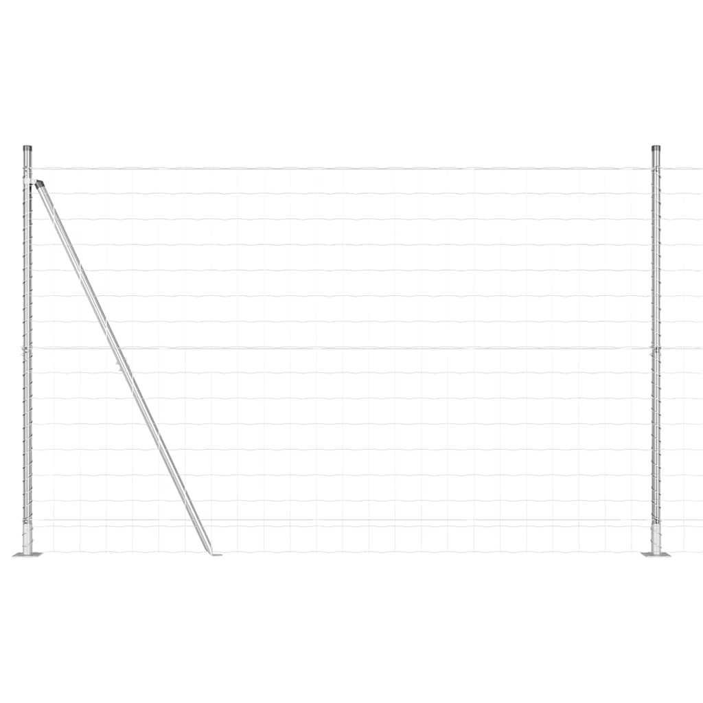 Vidaxl Zaun mit Pfosten Silber 1,5 x 10 m Stahl