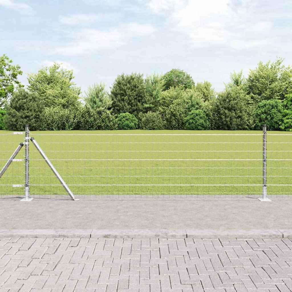 Vidaxxl Zaun mit Pfosten Silber 0,4 x 25 m Stahl