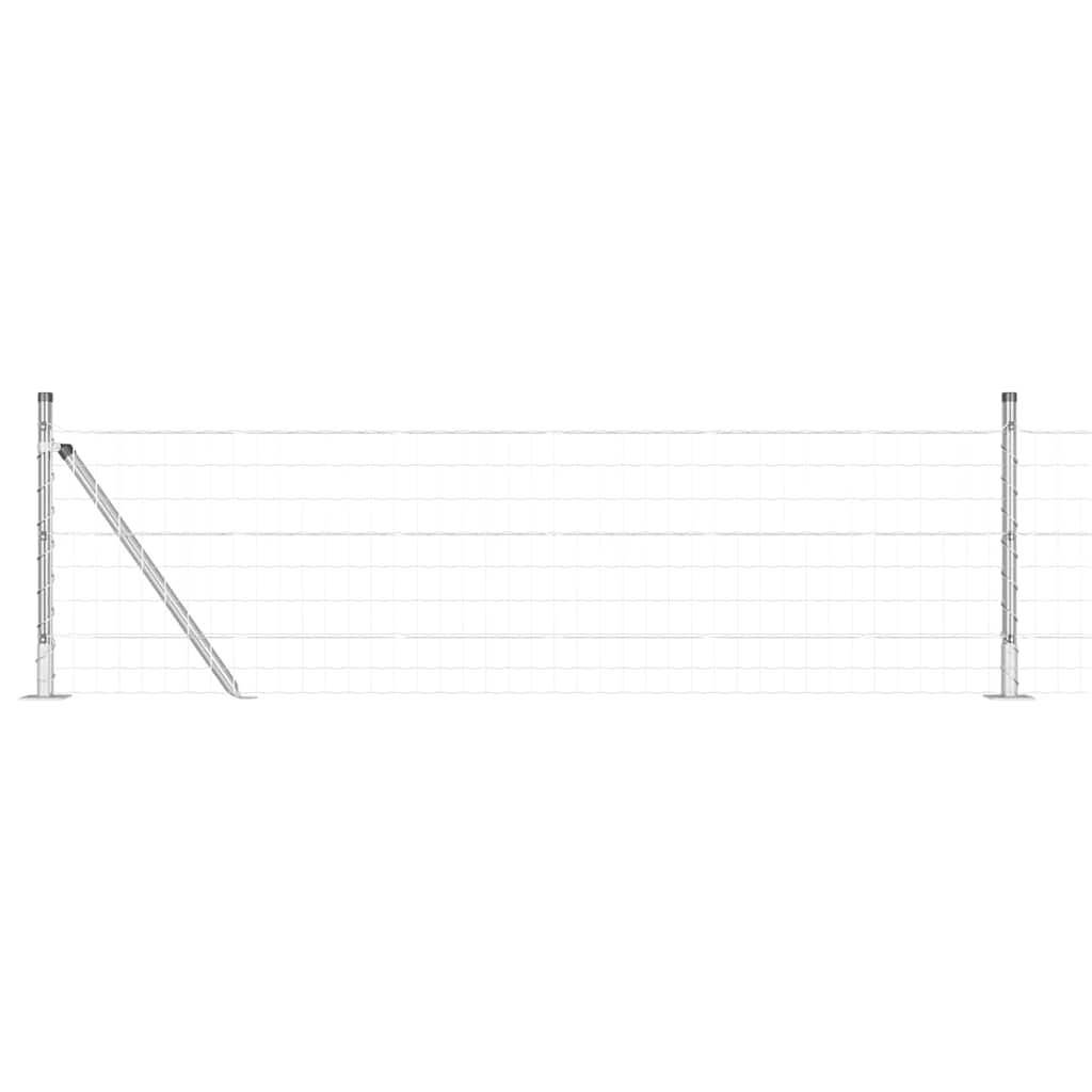 Vidaxxl Zaun mit Pfosten Silber 0,4 x 25 m Stahl
