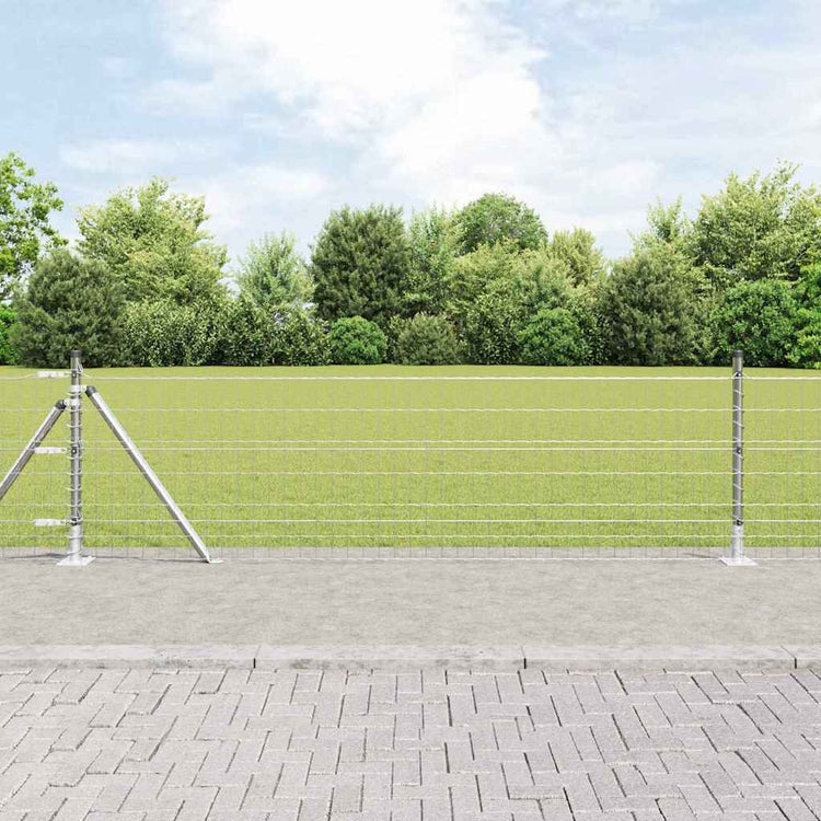 Vidaxxl Zaun mit Pfosten Silber 0,6 x 25 m Stahl