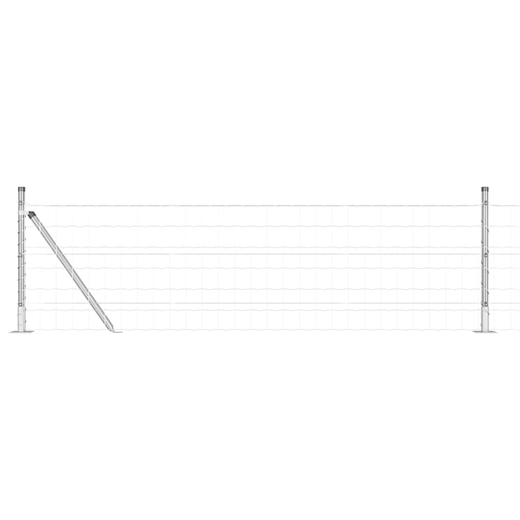 Vidaxxl Zaun mit Pfosten Silber 0,6 x 25 m Stahl