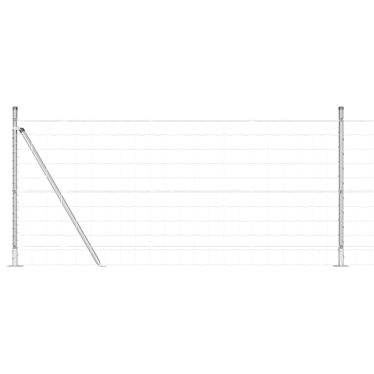 Vidaxxl Zaun mit Pfosten Silber 0,8 x 25 m Stahl