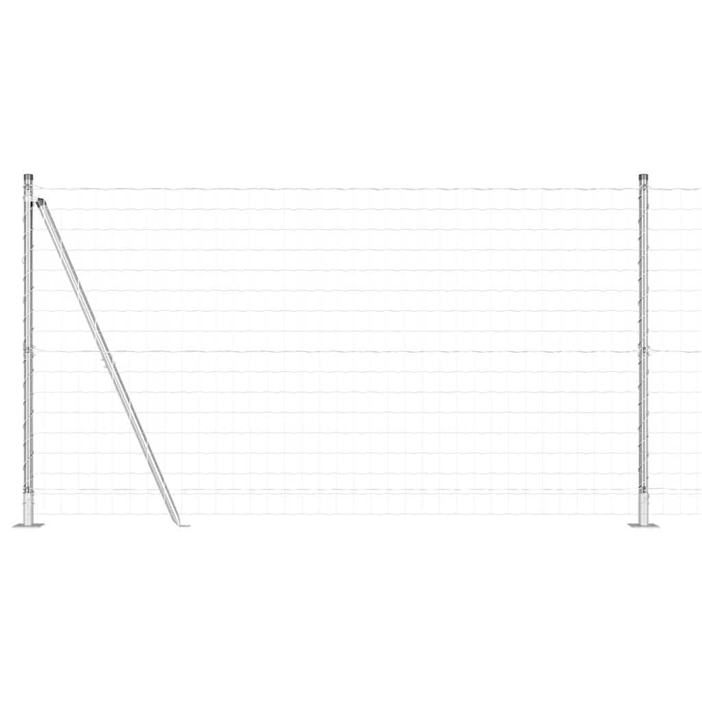 Vidaxxl Zaun mit Pfosten Silber 1,2 x 10 m Stahl