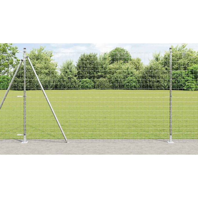 Vidaxxl Zaun mit Pfosten Silber 1,6 x 10 m Stahl