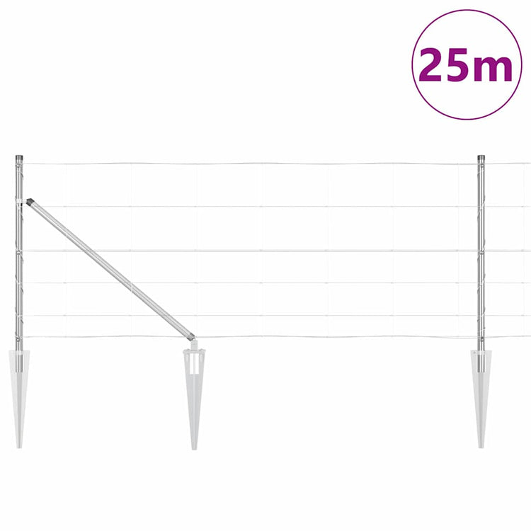 Vidaxl Zaunpfosten verzinkt 25 x 0,8 m Stahl