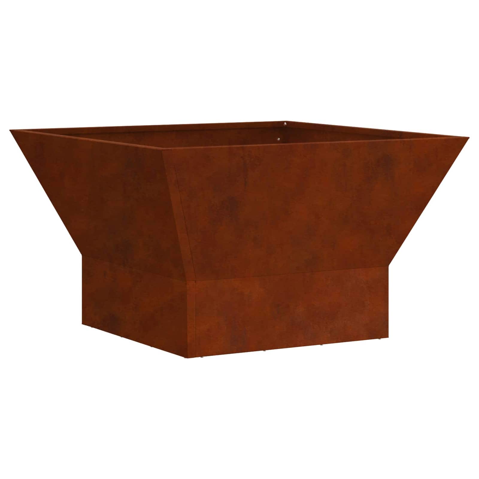 Vidaxl Feuerkorb braun 60 x 60 x 35 cm Cortenstahl