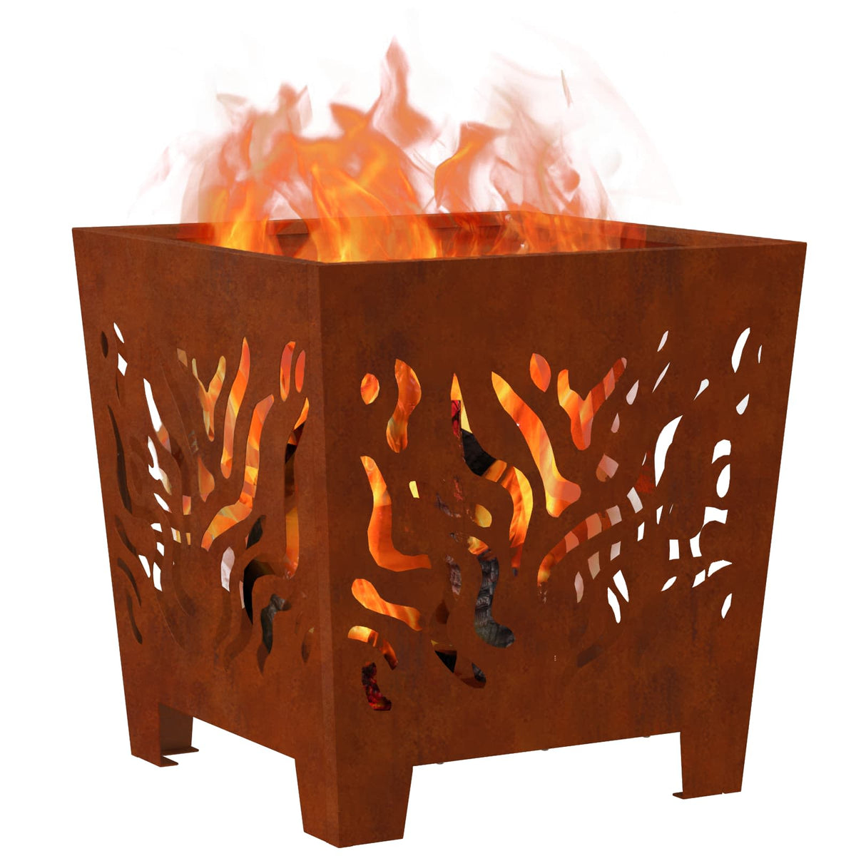Vidaxl Feuerkorb braun 40 x 40 x 40 cm Stahl