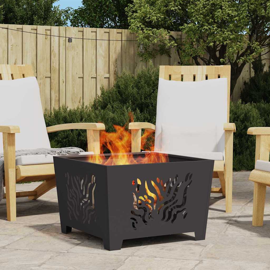 Vidaxl Feuerkorb schwarz 60 x 60 x 40 cm Stahl