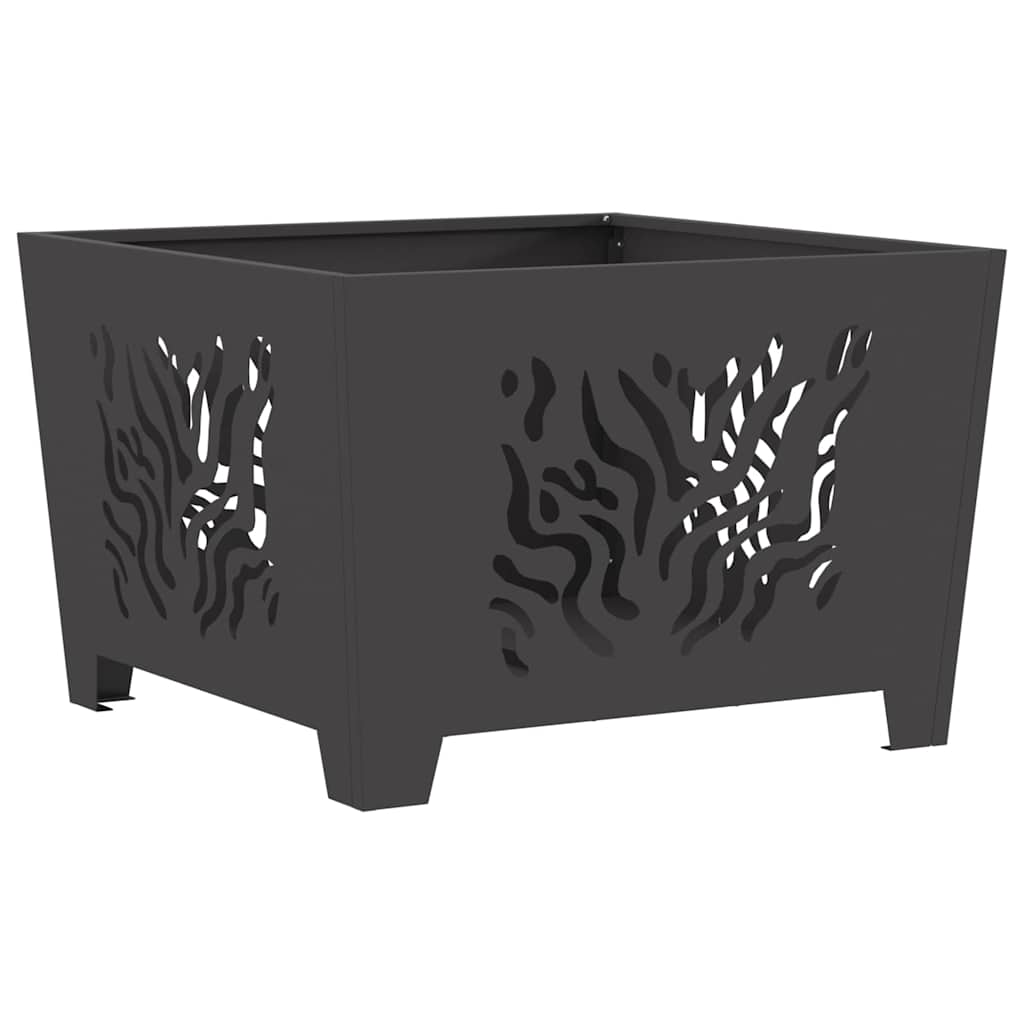 Vidaxl Feuerkorb schwarz 60 x 60 x 40 cm Stahl