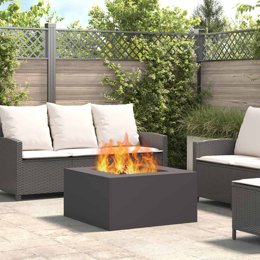 Vidaxl Feuerkorb schwarz 80 x 80 x 40 cm Stahl