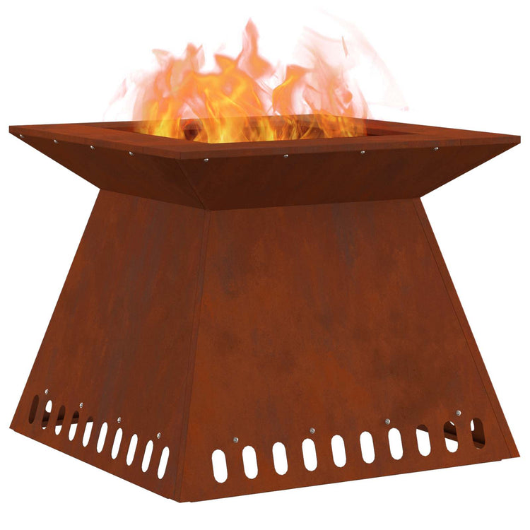 Vidaxl Feuerkorb braun 60 x 60 x 50 cm Cortenstahl