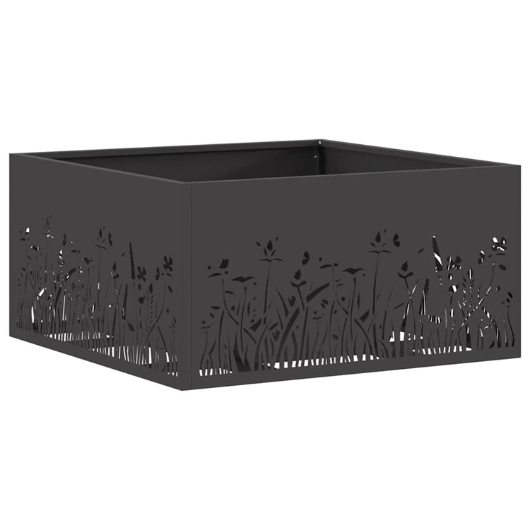 Vidaxl Feuerkorb schwarz 60 x 60 x 30 cm Stahl