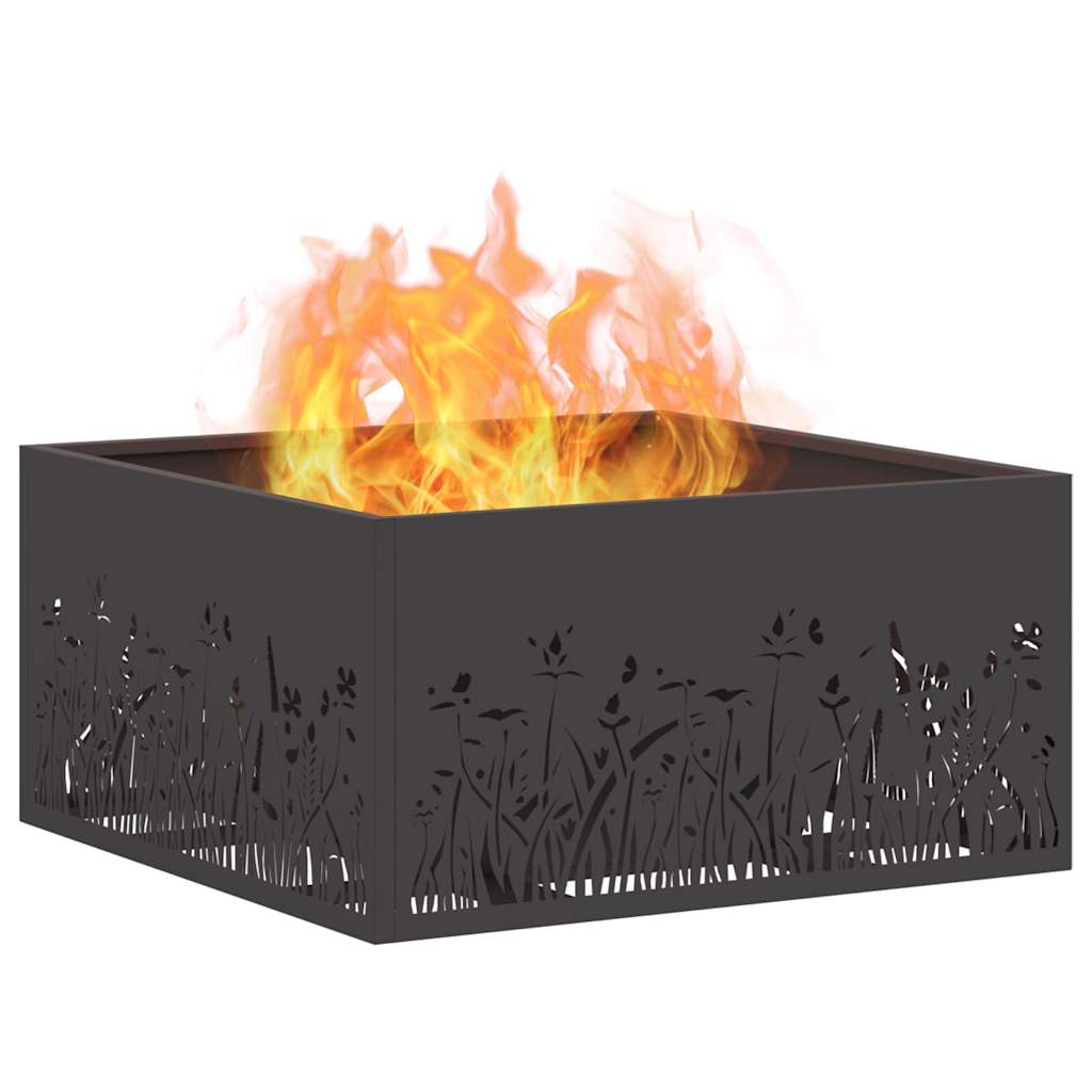 Vidaxl Feuerkorb schwarz 60 x 60 x 30 cm Stahl