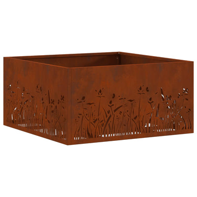 Vidaxl Feuerkorb braun 60 x 60 x 30 cm Cortenstahl