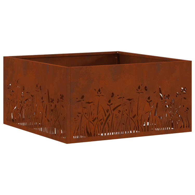 Vidaxl Feuerkorb braun 60 x 60 x 30 cm Cortenstahl