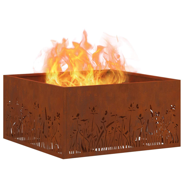 Vidaxl Feuerkorb braun 60 x 60 x 30 cm Cortenstahl