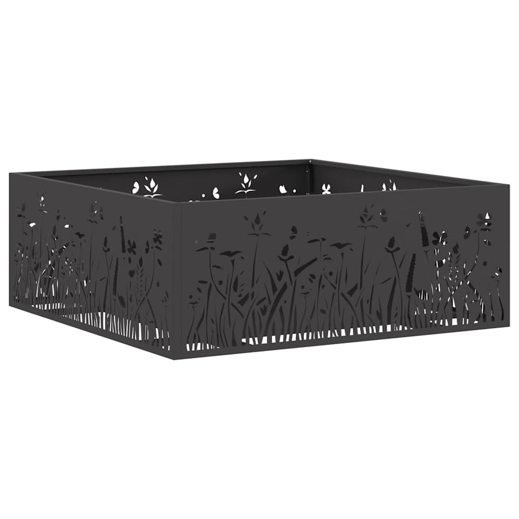Vidaxl Feuerkorb schwarz 80 x 80 x 30 cm Stahl