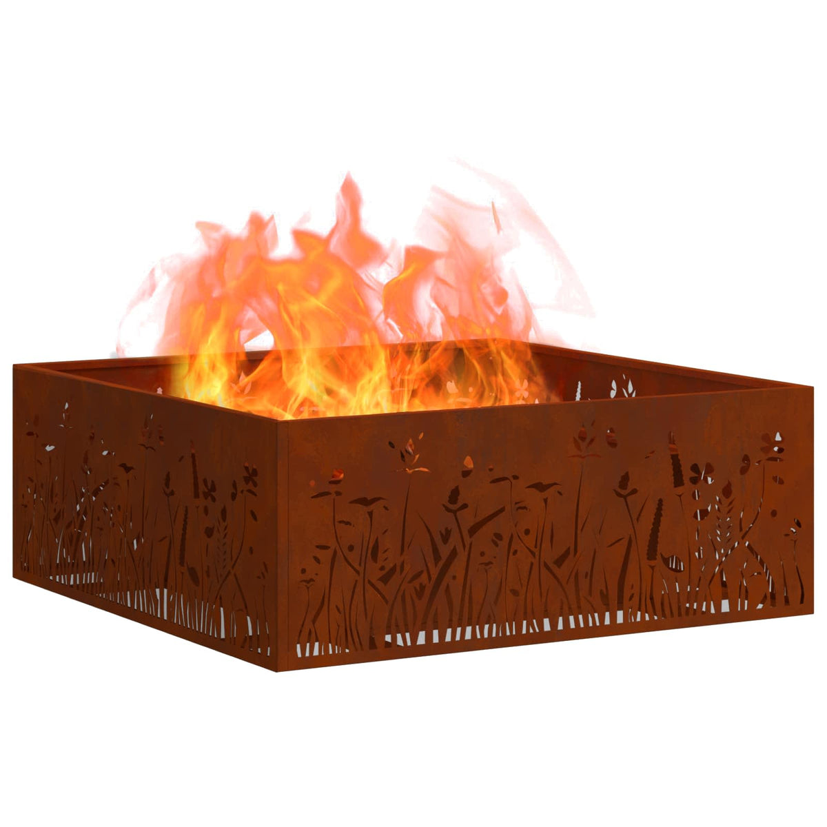 Vidaxl Feuerkorb braun 80 x 80 x 30 cm Cortenstahl